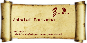Zabolai Marianna névjegykártya